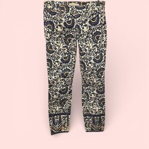 Cute Tory Burch low rise skinny aztec celestial fan print jeans sz 24 boho luxe